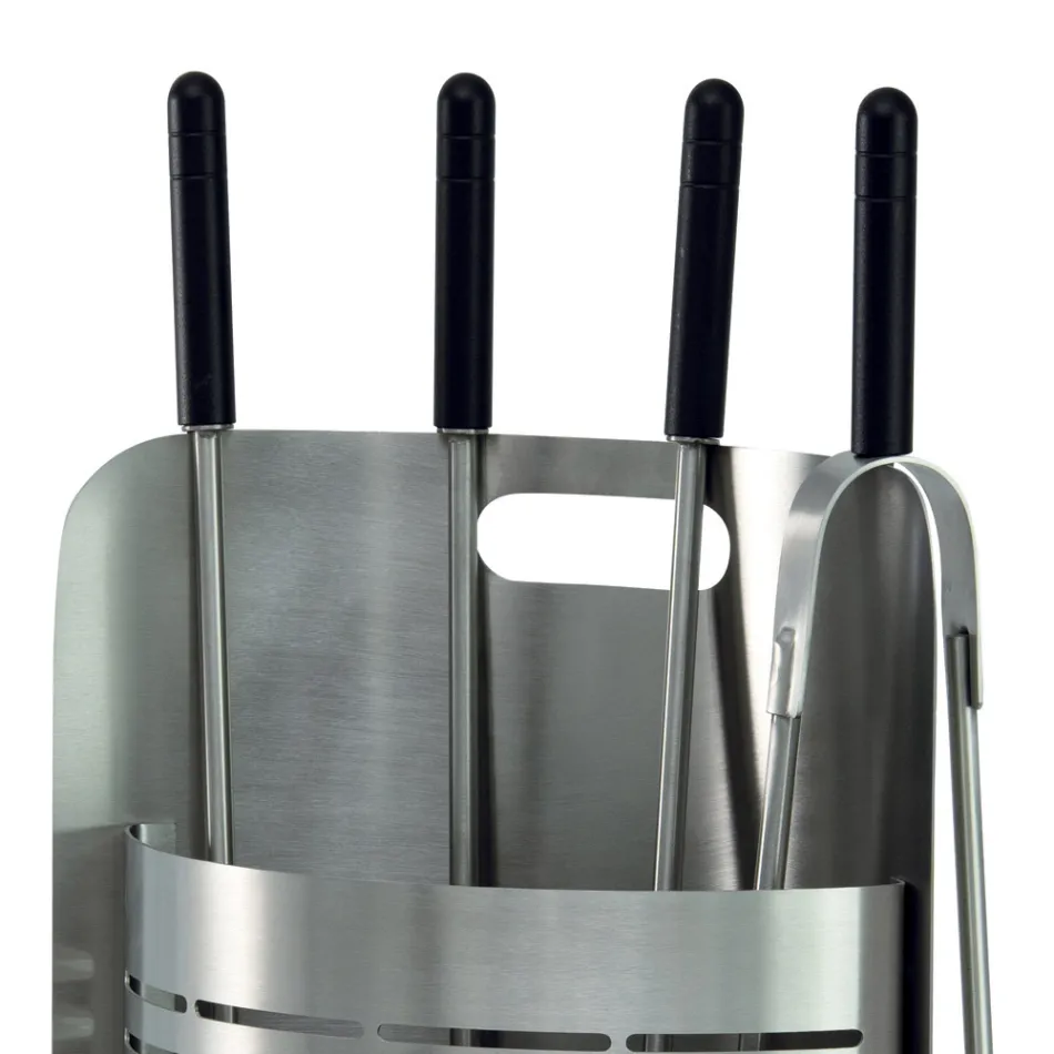 Fast værktøjsholder med 4 værktøj til pejsen Made in Italy - Bonsai Viadurini