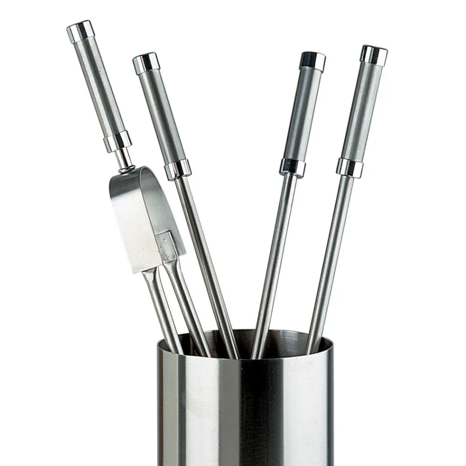 Værktøjsholder i rustfrit stål med 4 Made in Italy tilbehør - Rygsæk Viadurini