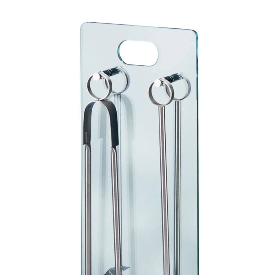 Værktøjsholder i hærdet krystal med 4 tilbehør lavet i Italien - Zebra Viadurini