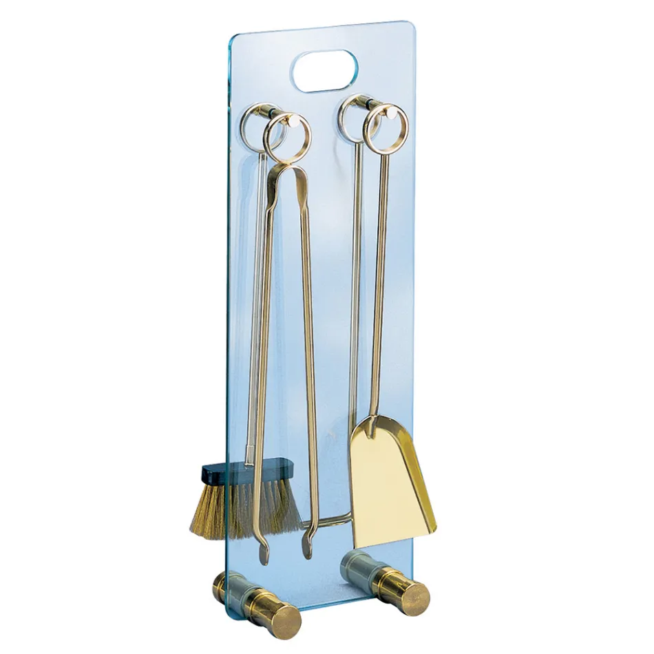 Værktøjsholder i hærdet krystal med 4 tilbehør lavet i Italien - Zebra Viadurini