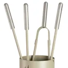 Metalværktøjsholder med 4 tilbehør og flamme lavet i Italien - Fakir Viadurini