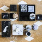 Lommetørklædeholder i sort marquinia marmor italiensk rektangulært design - Rafa Viadurini