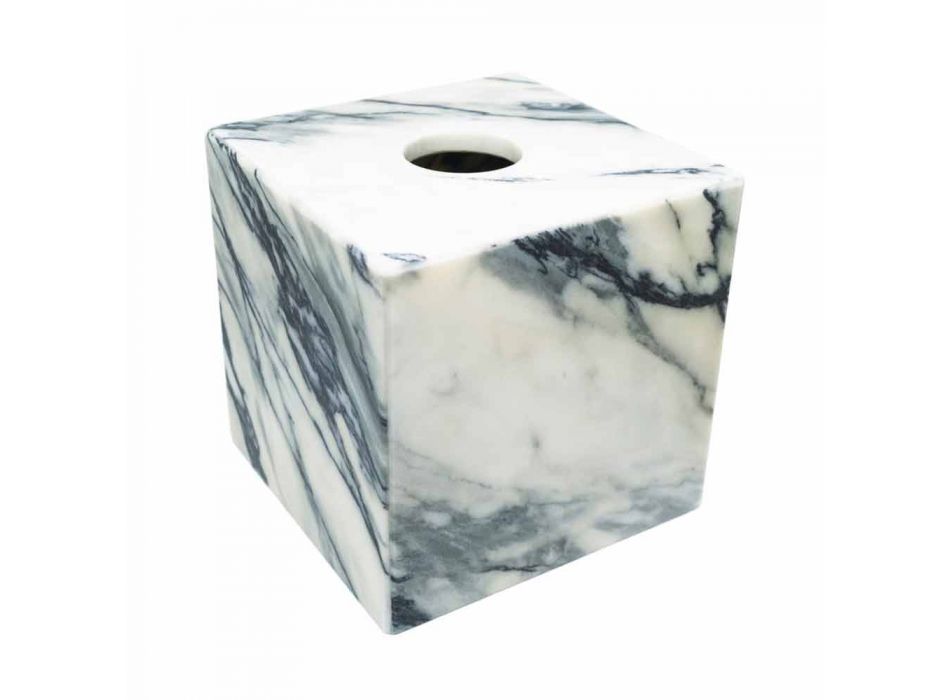 Lommetørklædeholder i Paonazzo marmor firkantet design Fremstillet i Italien - Girou Viadurini