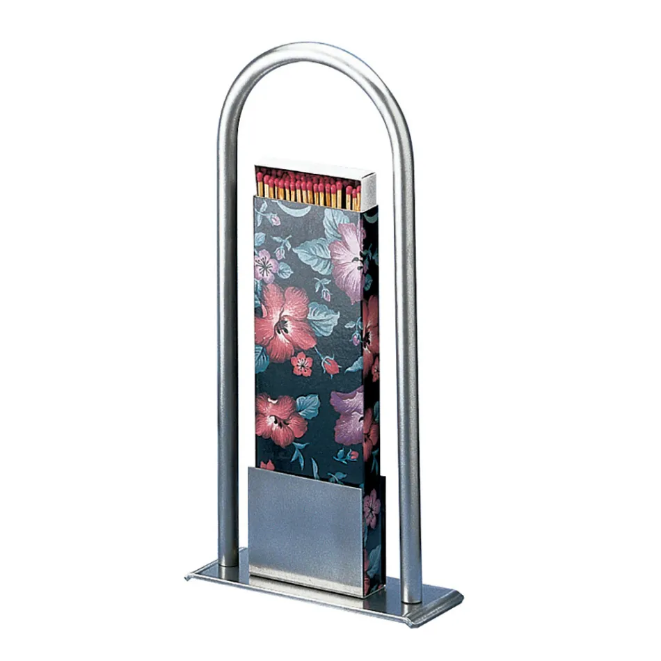 Tændstikholder i metal eller stål og farvet dekoration lavet i Italien - Henna Viadurini