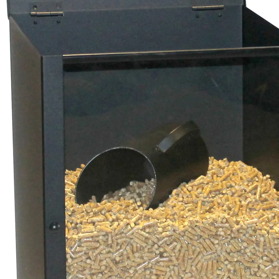 Pilleholder i sortmalet stål med plexiglas Made in Italy - Pellicano Viadurini