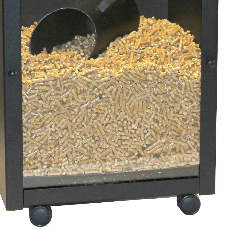 Pilleholder i sortmalet stål med plexiglas Made in Italy - Pellicano Viadurini