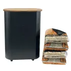 Metal pilleholder med hjul og trælåg Fremstillet i Italien - Bisonte Viadurini