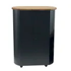 Metal pilleholder med hjul og trælåg Fremstillet i Italien - Bisonte Viadurini