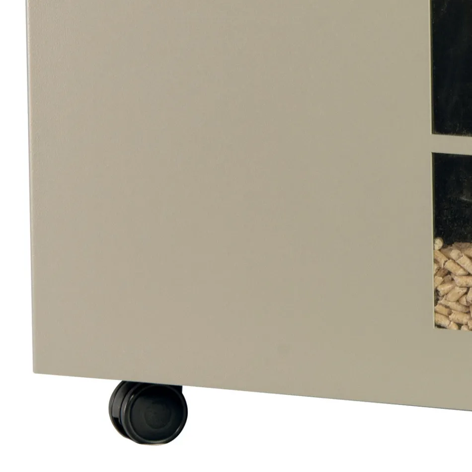 Metalpilleholder med hjul og låg Fremstillet i Italien - Gazza Viadurini