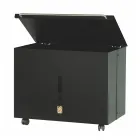 Metalpilleholder med hjul og låg Fremstillet i Italien - Gazza Viadurini