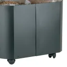 Oval pilleholder i sort metal og trælåg Fremstillet i Italien - Bisonte Viadurini