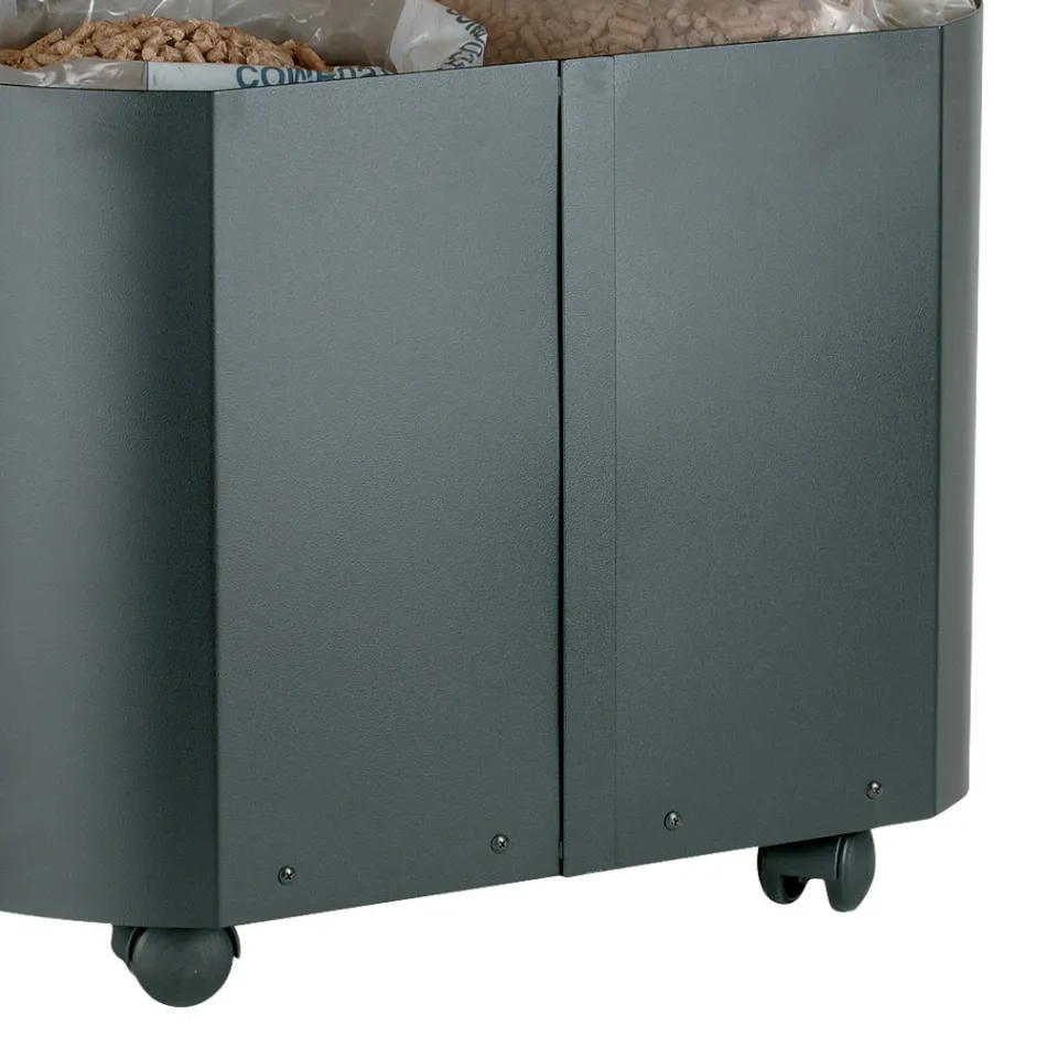 Oval pilleholder i sort metal og trælåg Fremstillet i Italien - Bisonte Viadurini