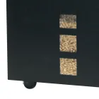 Firkantet pilleholder i sortmalet stål og hjul lavet i Italien - papegøje Viadurini