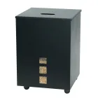 Firkantet pilleholder i sortmalet stål og hjul lavet i Italien - papegøje Viadurini