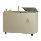 Rektangulær metalpilleholder med 4 hjul lavet i Italien - Aquila Viadurini