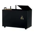 Rektangulær metalpilleholder med 4 hjul lavet i Italien - Aquila Viadurini