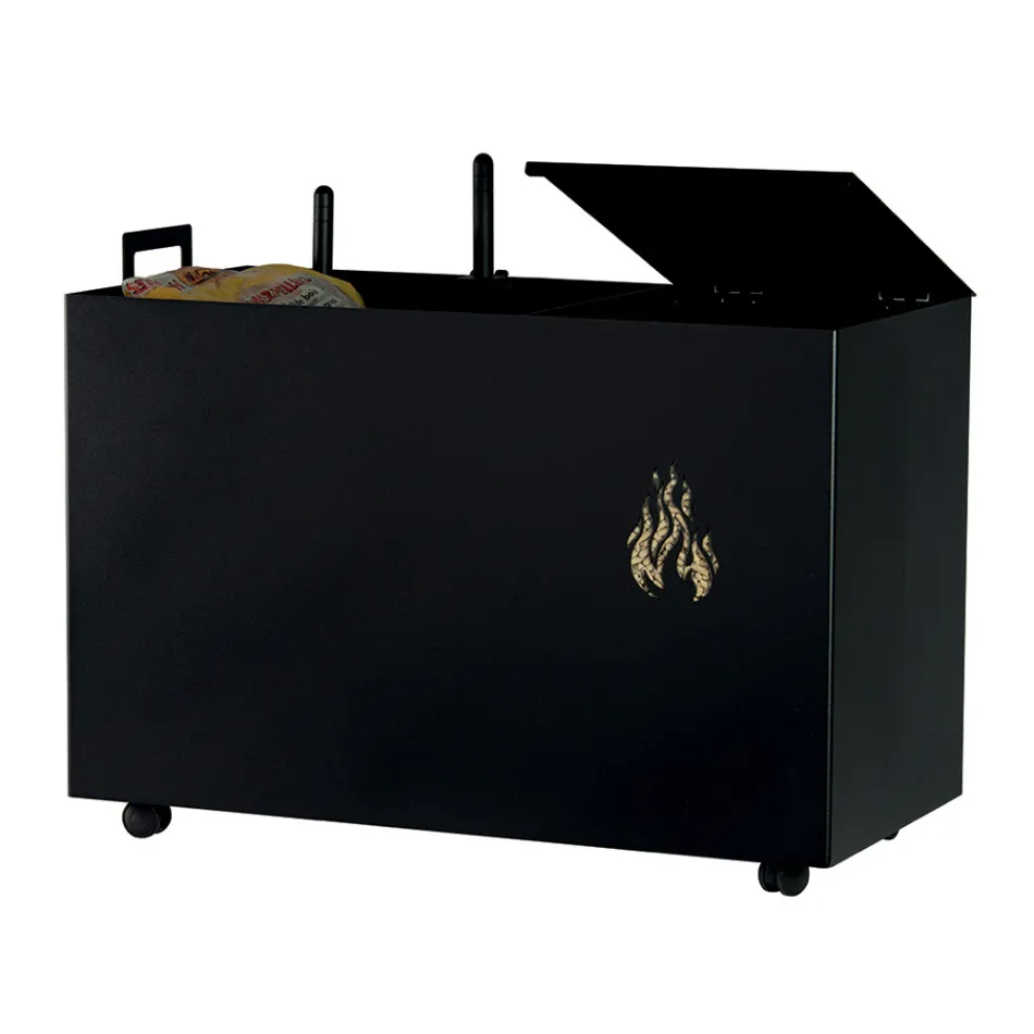 Rektangulær metalpilleholder med 4 hjul lavet i Italien - Aquila Viadurini