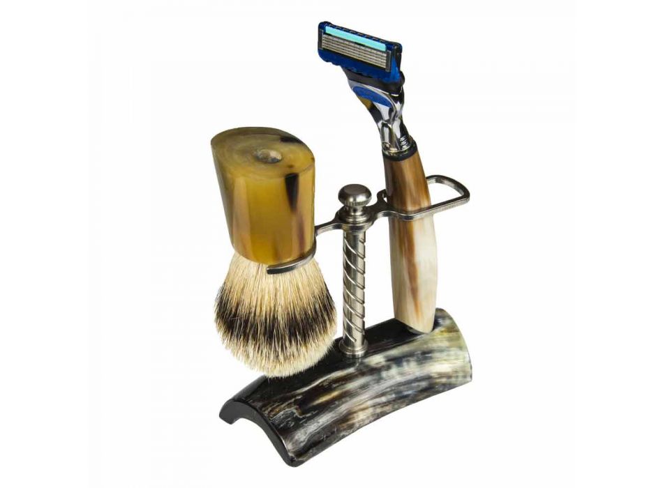 Razor Holder og håndlavet barberbørste Made in Italy - Diplo Viadurini