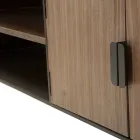 Stue TV stativ i grantræ og gråt jern med 2 døre - Cooper Viadurini