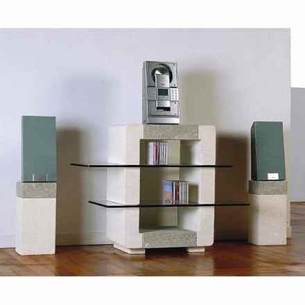 Hi-fi tv-stativ lavet af sten og krystaller med et moderne Xeni-design Viadurini