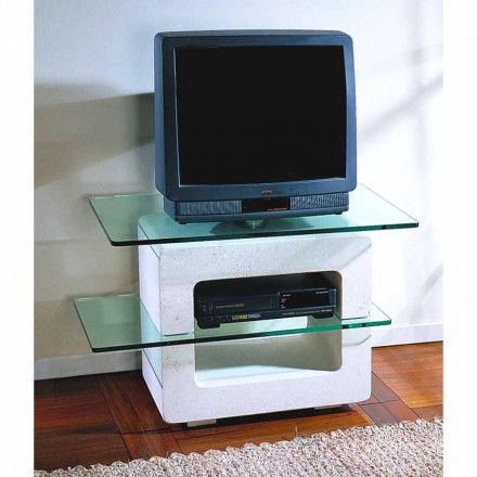 Modulært sten og krystal tv står i moderne design af Eleni Viadurini