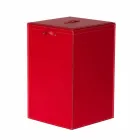 Vasketøjskurv på en kvadratisk base Læder David, lavet i Italien Viadurini