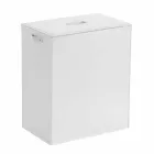 Vasketøjskurv i læder med en rektangulær base design Peter Viadurini