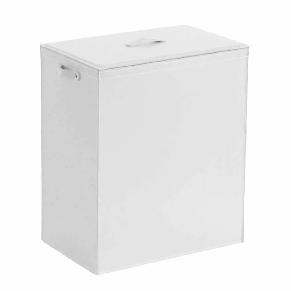 Vasketøjskurv i læder med en rektangulær base design Peter Viadurini