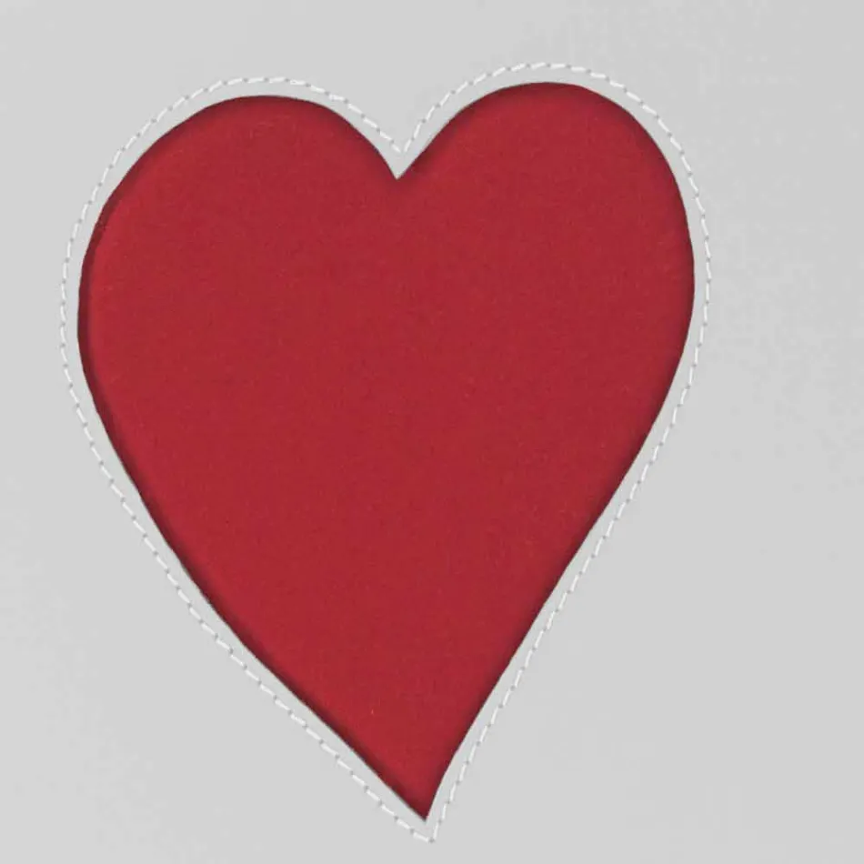 Moderne lædervaske kurv lavet i Italien Adele, hjerteindsats Viadurini