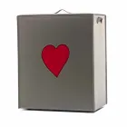 Moderne lædervaske kurv lavet i Italien Adele, hjerteindsats Viadurini