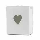 Moderne lædervaske kurv lavet i Italien Adele, hjerteindsats Viadurini