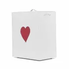 Moderne lædervaske kurv lavet i Italien Adele, hjerteindsats Viadurini