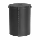 Oval vasketøjskurv i Riky regenereret læder lavet i Italien Viadurini