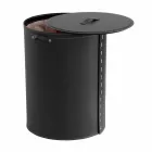 Oval vasketøjskurv i Riky regenereret læder lavet i Italien Viadurini