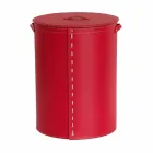 Oval vasketøjskurv i Riky regenereret læder lavet i Italien Viadurini