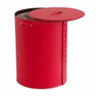 Oval vasketøjskurv i Riky regenereret læder lavet i Italien Viadurini