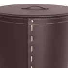 Oval vasketøjskurv i Riky regenereret læder lavet i Italien Viadurini