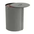 Oval vasketøjskurv i Riky regenereret læder lavet i Italien Viadurini