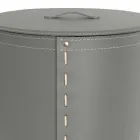 Oval vasketøjskurv i Riky regenereret læder lavet i Italien Viadurini