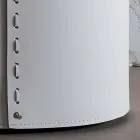 Oval vasketøjskurv i Riky regenereret læder lavet i Italien Viadurini