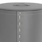 Oval vasketøjskurv i Riky regenereret læder lavet i Italien Viadurini