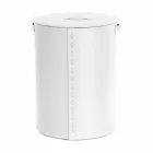 Oval vasketøjskurv i Riky regenereret læder lavet i Italien Viadurini