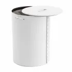 Oval vasketøjskurv i Riky regenereret læder lavet i Italien Viadurini