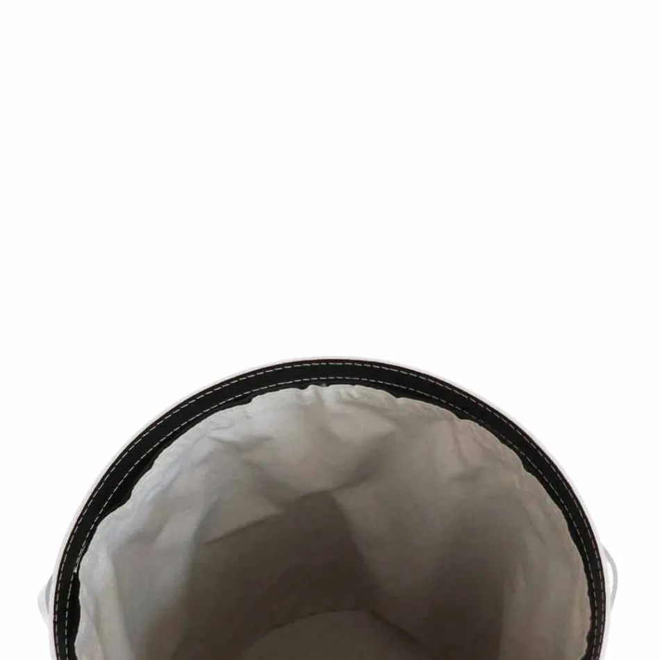 Oval vasketøjskurv i Riky regenereret læder lavet i Italien Viadurini