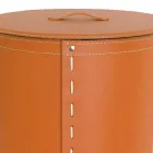 Oval vasketøjskurv i Riky regenereret læder lavet i Italien Viadurini