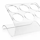 Fritstående flaskeholder til 6 flasker i gennemsigtig plexiglas - Tanatin Viadurini