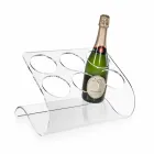 Fritstående flaskeholder til 6 flasker i gennemsigtig plexiglas - Tanatin Viadurini