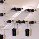 Vægflaskeholder til 6 flasker i plexiglas Fremstillet i Italien - Canberra Viadurini