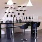 Vægflaskeholder til 6 flasker i plexiglas Fremstillet i Italien - Canberra Viadurini