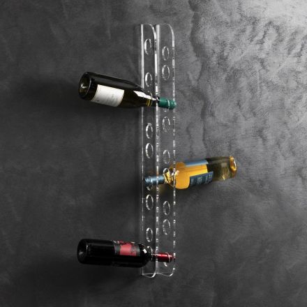 Vægmonteret vinflaskeholder i transparent akrylkrystal - Geppino Viadurini